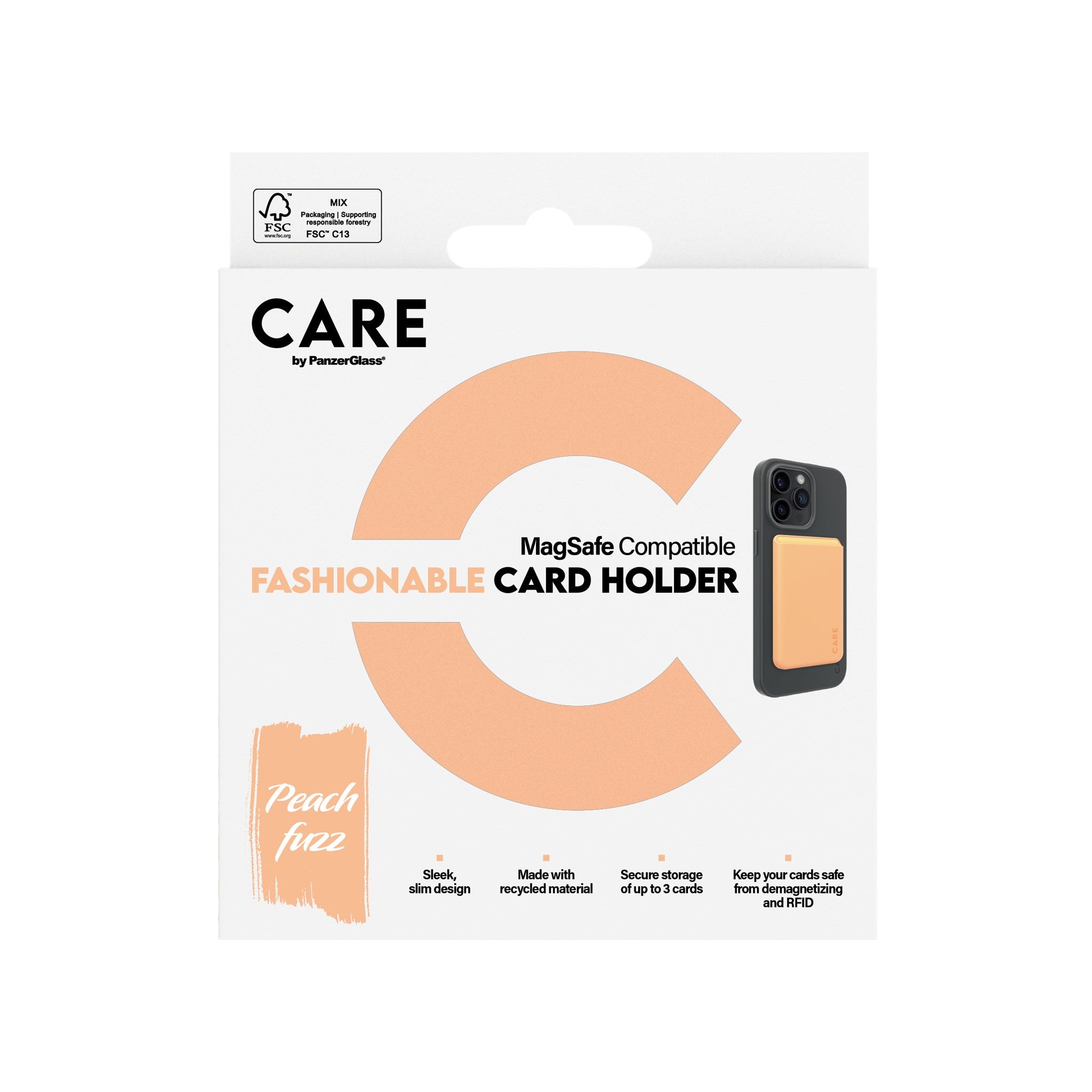 CARE by PanzerGlass® Card Holder Peachy iPhone